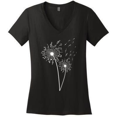 Music Note Design For Women Music Teacher Music Lover Women's V-Neck T-Shirt