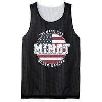 Minot North Dakota Vintage American Flag Mesh Reversible Basketball Jersey Tank