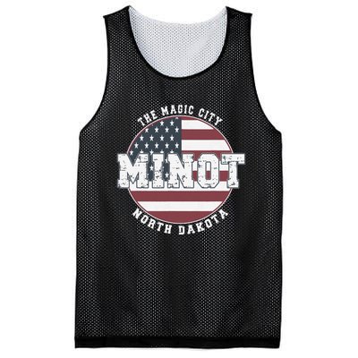 Minot North Dakota Vintage American Flag Mesh Reversible Basketball Jersey Tank