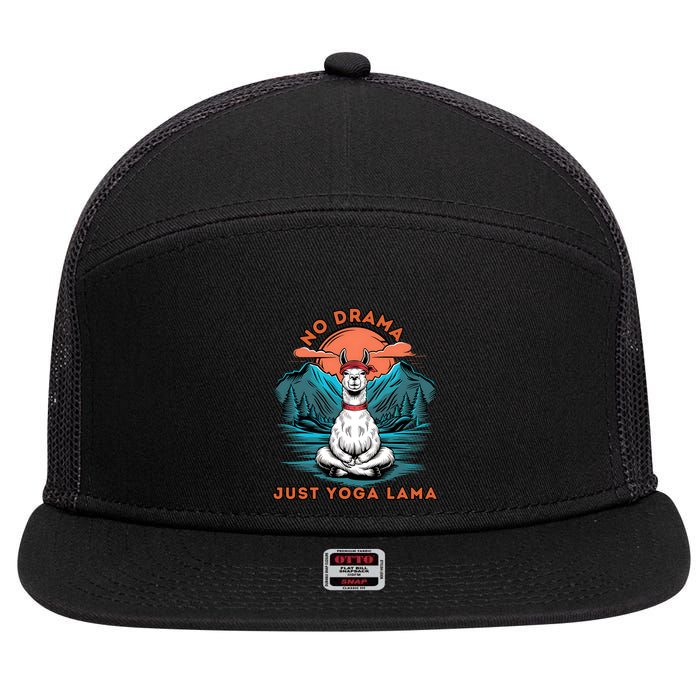 Meditation No Drama Just Yoga Lama Namaste Yoga Mom Namaste Gift 7 Panel Mesh Trucker Snapback Hat