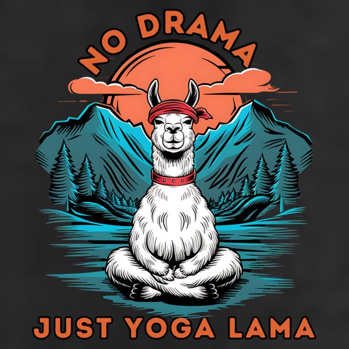 Meditation No Drama Just Yoga Lama Namaste Yoga Mom Namaste Gift 7 Panel Mesh Trucker Snapback Hat