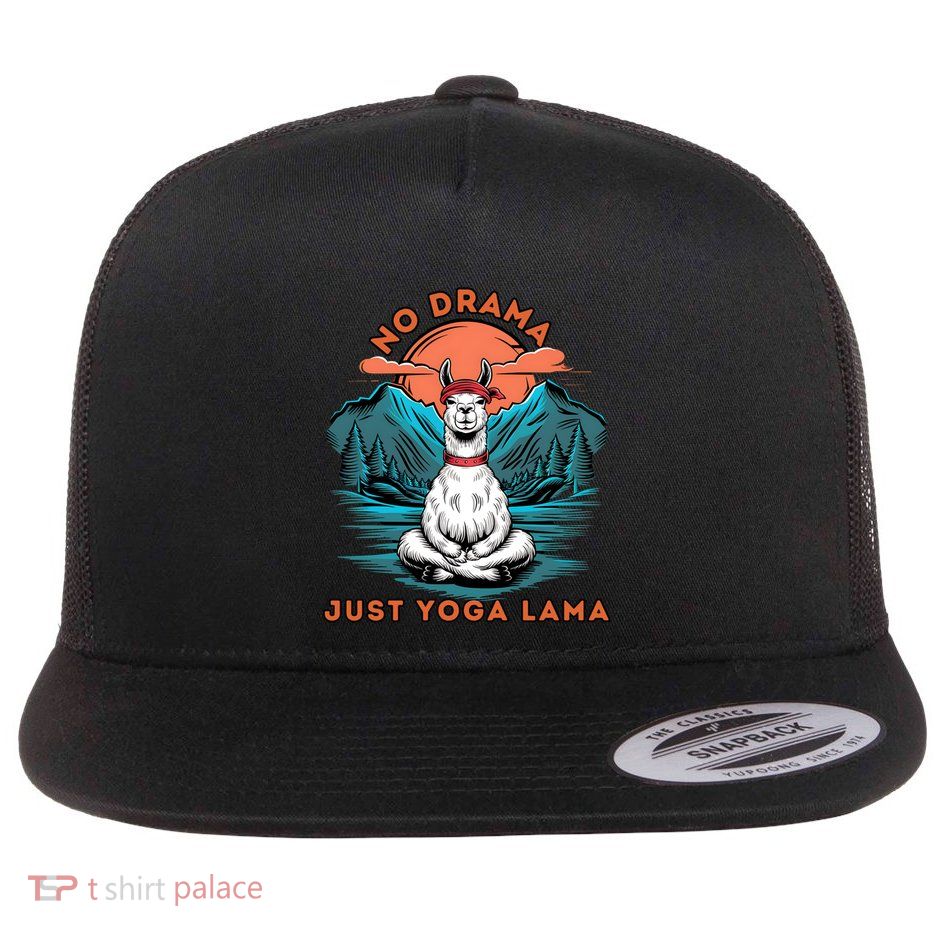 Meditation No Drama Just Yoga Lama Namaste Yoga Mom Namaste Gift Flat Bill Trucker Hat
