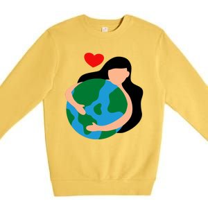 Mother Nature Earth Day Save Our Planet Premium Crewneck Sweatshirt