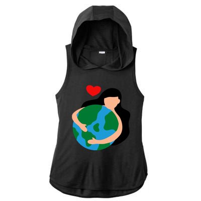 Mother Nature Earth Day Save Our Planet Ladies PosiCharge Tri-Blend Wicking Draft Hoodie Tank