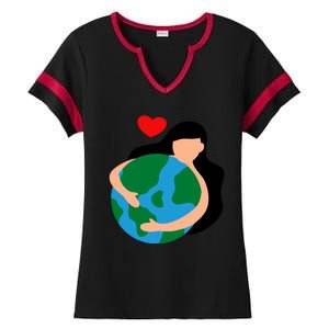 Mother Nature Earth Day Save Our Planet Ladies Halftime Notch Neck Tee