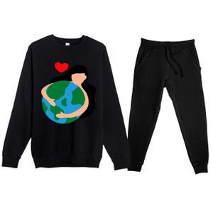 Mother Nature Earth Day Save Our Planet Premium Crewneck Sweatsuit Set