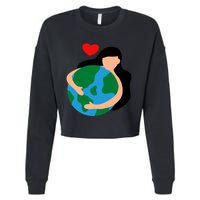 Mother Nature Earth Day Save Our Planet Cropped Pullover Crew