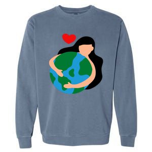 Mother Nature Earth Day Save Our Planet Garment-Dyed Sweatshirt