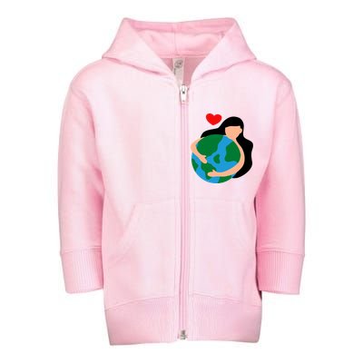 Mother Nature Earth Day Save Our Planet Toddler Zip Fleece Hoodie