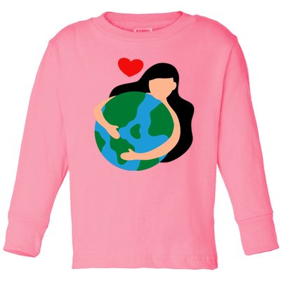 Mother Nature Earth Day Save Our Planet Toddler Long Sleeve Shirt