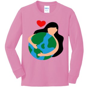 Mother Nature Earth Day Save Our Planet Kids Long Sleeve Shirt