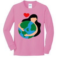 Mother Nature Earth Day Save Our Planet Kids Long Sleeve Shirt