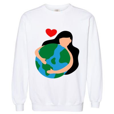 Mother Nature Earth Day Save Our Planet Garment-Dyed Sweatshirt
