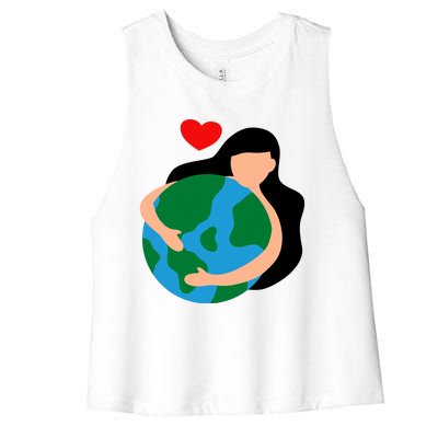 Mother Nature Earth Day Save Our Planet Women's Racerback Cropped Tank