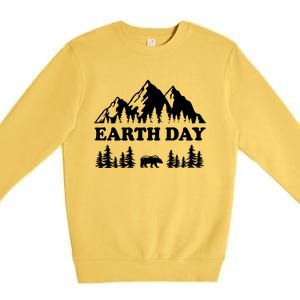 Mountain Nature Earth Day Gift Premium Crewneck Sweatshirt