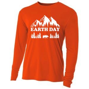 Mountain Nature Earth Day Gift Cooling Performance Long Sleeve Crew