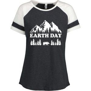 Mountain Nature Earth Day Gift Enza Ladies Jersey Colorblock Tee