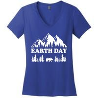 Mountain Nature Earth Day Gift Women's V-Neck T-Shirt