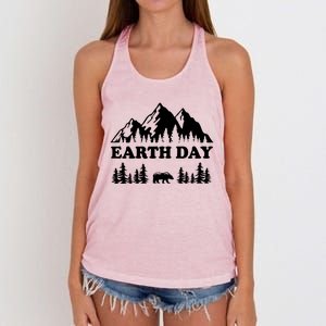 Mountain Nature Earth Day Gift Women's Knotted Racerback Tank