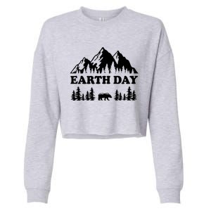 Mountain Nature Earth Day Gift Cropped Pullover Crew