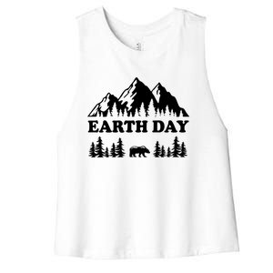 Mountain Nature Earth Day Gift Women's Racerback Cropped Tank