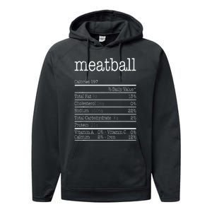 Meatball Nutrition Facts Funny Thanksgiving Christmas Food Performance Fleece Hoodie