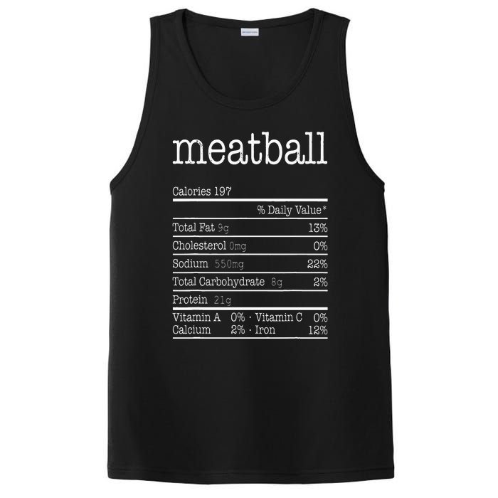 Meatball Nutrition Facts Funny Thanksgiving Christmas Food PosiCharge Competitor Tank