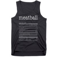 Meatball Nutrition Facts Funny Thanksgiving Christmas Food Tank Top