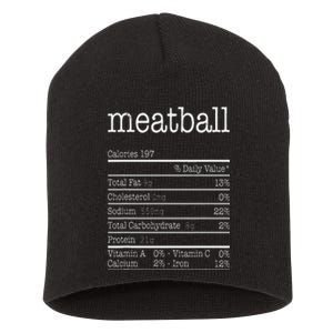 Meatball Nutrition Facts Funny Thanksgiving Christmas Food Short Acrylic Beanie