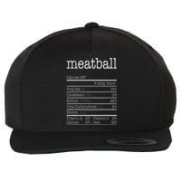 Meatball Nutrition Facts Funny Thanksgiving Christmas Food Wool Snapback Cap