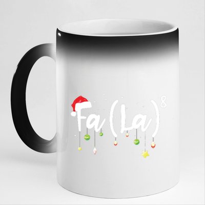 Musical Note Fa La8 Santa Hat Music Teacher Christmas 11oz Black Color Changing Mug