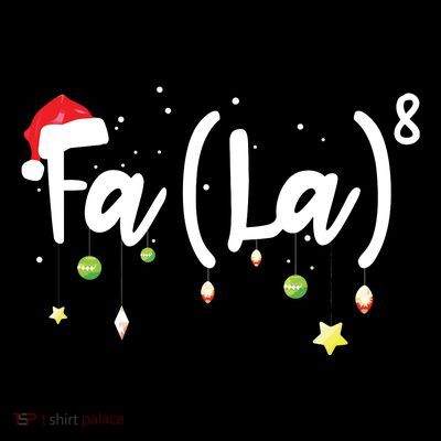 Musical Note Fa La8 Santa Hat Music Teacher Christmas T-Shirt