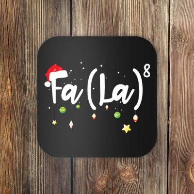 Musical Note Fa La8 Santa Hat Music Teacher Christmas Coaster