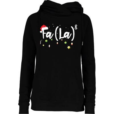 Musical Note Fa La8 Santa Hat Music Teacher Christmas Womens Funnel Neck Pullover Hood