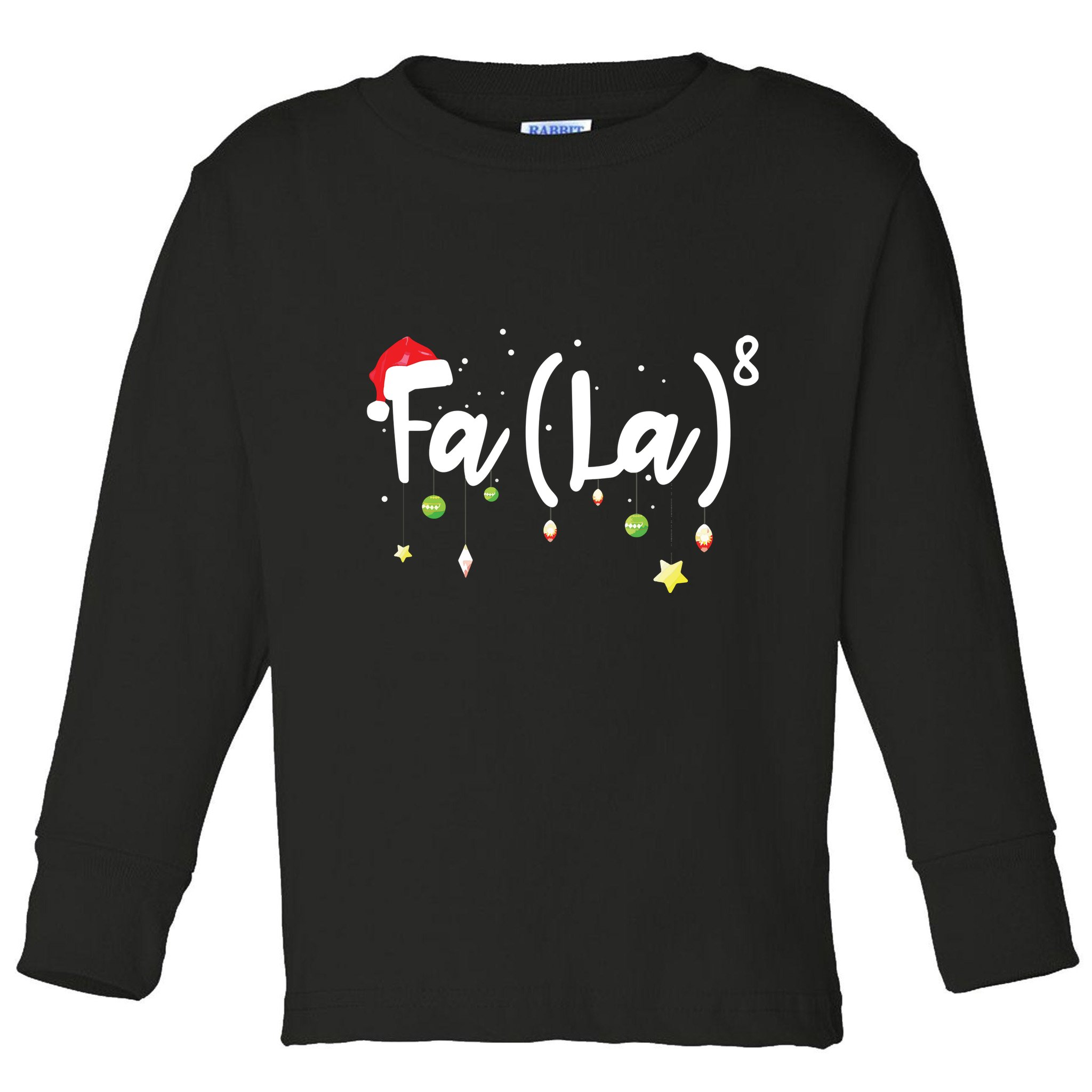 Musical Note Fa La8 Santa Hat Music Teacher Christmas Toddler Long Sleeve Shirt