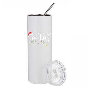 Musical Note Fa La8 Santa Hat Music Teacher Christmas Stainless Steel Tumbler