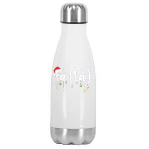 Musical Note Fa La8 Santa Hat Music Teacher Christmas Stainless Steel Insulated Water Bottle