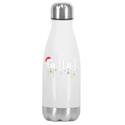 Musical Note Fa La8 Santa Hat Music Teacher Christmas Stainless Steel Insulated Water Bottle