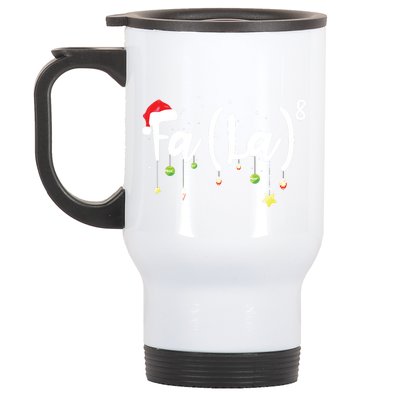 Musical Note Fa La8 Santa Hat Music Teacher Christmas Stainless Steel Travel Mug