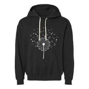 Music Notes  Flower Garment-Dyed Fleece Hoodie