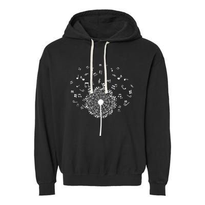 Music Notes  Flower Garment-Dyed Fleece Hoodie