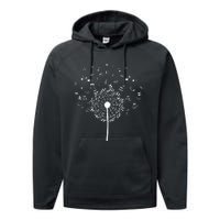 Music Notes  Flower Performance Fleece Hoodie