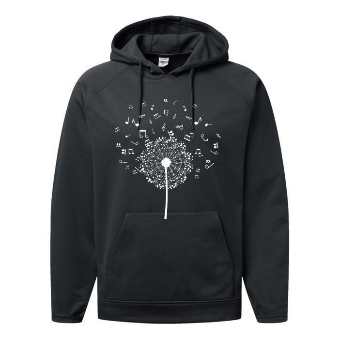 Music Notes  Flower Performance Fleece Hoodie