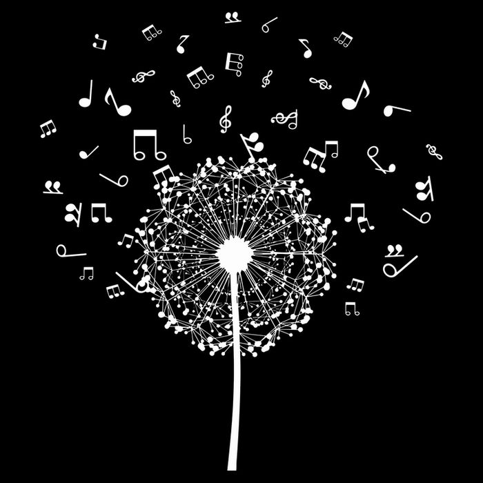 Music Notes  Flower Magnet