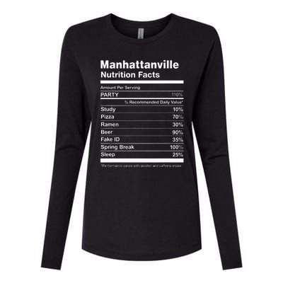 Manhattanville Nutrition Facts College University Womens Cotton Relaxed Long Sleeve T-Shirt