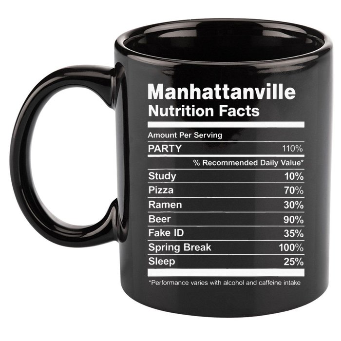 Manhattanville Nutrition Facts College University 11oz C Handle Ceramic Mug