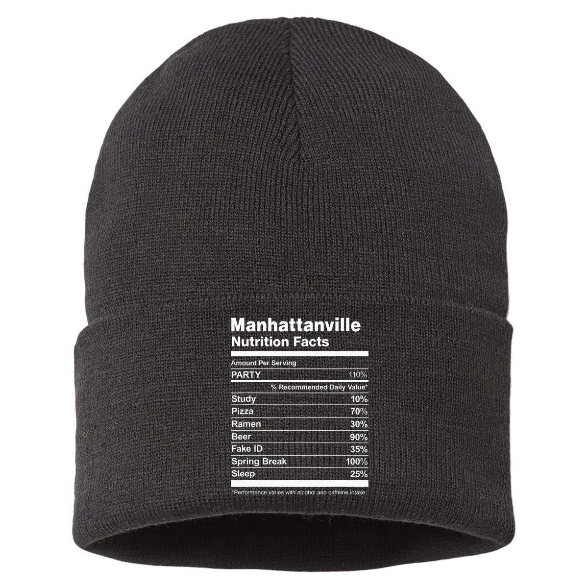 Manhattanville Nutrition Facts College University Sustainable Knit Beanie
