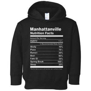 Manhattanville Nutrition Facts College University Toddler Hoodie