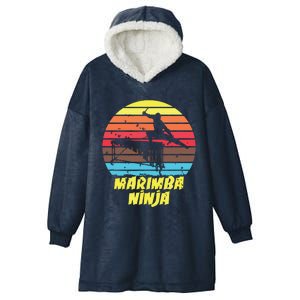 Marimba Ninja Funny Marching Band Marimba Player Hooded Wearable Blanket