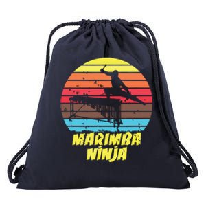 Marimba Ninja Funny Marching Band Marimba Player Drawstring Bag